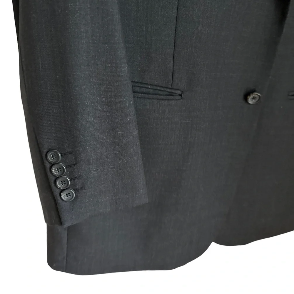 Pronto Uomo Mens Platinum Travel Two Button Performance Wool Blazer Jacket 44L‎